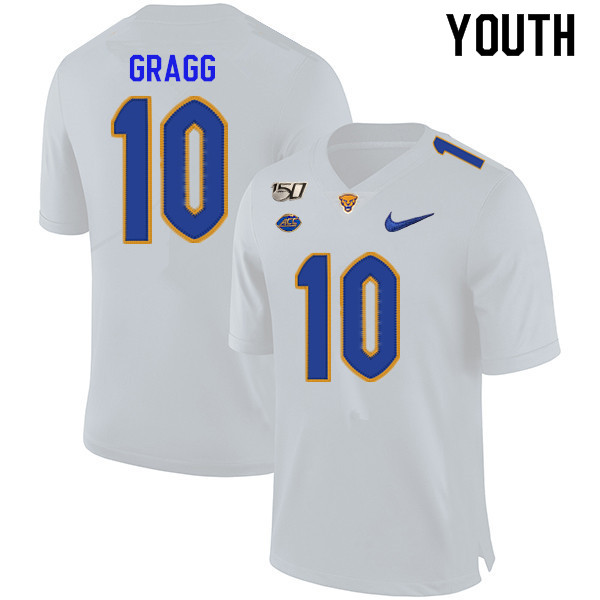 2019 Youth #10 Will Gragg Pitt Panthers College Football Jerseys Sale-White